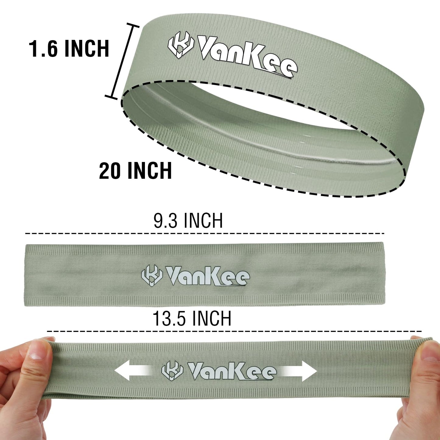 VanKee Sports Headbands for Men Cooling Sweatbands for Women Moisture Wicking Non Slip Workout Athletic for Running Yoga Tennis Basketball Fitness