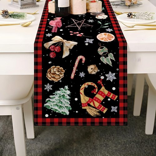 Nepnuser Yule Table Runner - Pagan Christmas Decoration for Winter Solstice | 13" x 72" Home Decor