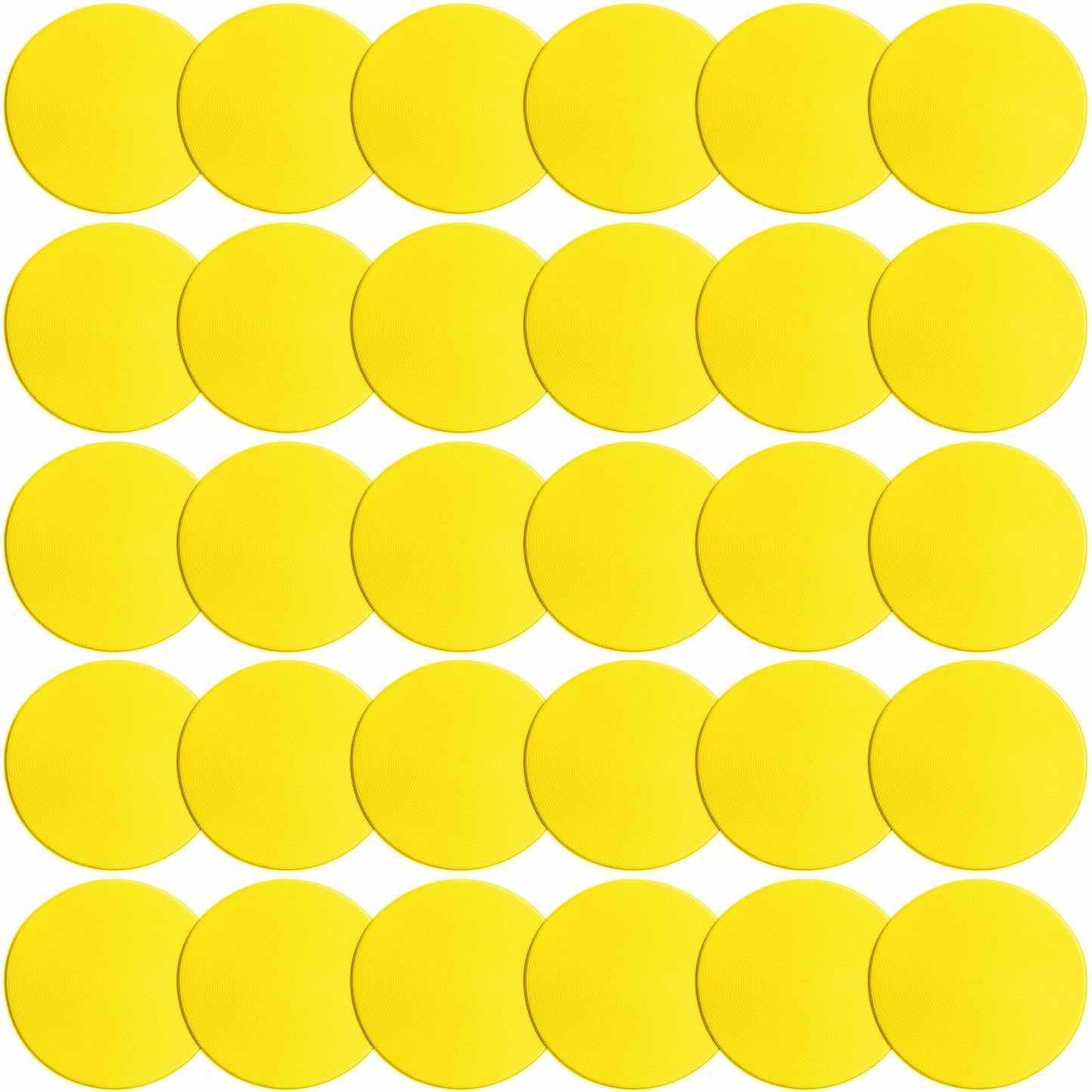 PIKZH Poly Spot Markers 9 inch 30 Pcs Non-Slip Rubber Agility Training Markers Floor Dots Flat Field Cones for Football Soccer Ball Basketball School Exercise Drills Gym Dance Practice TPE Yellow
