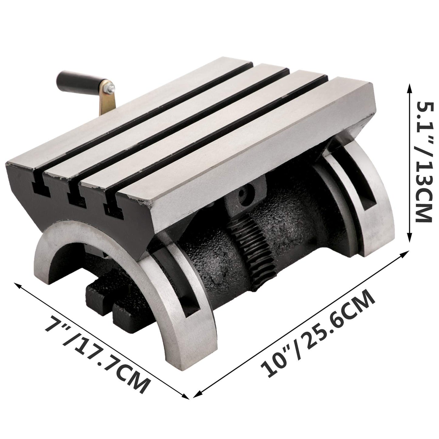 BestEquip Tilting Milling Table 10x7inch Tilting Angle Milling Machine 0-80°Adjustable Swivel Angle Plate with 3 T-slots and an Adjustable Crank Handle Heavy Duty Tilting Milling Machine for Grinding