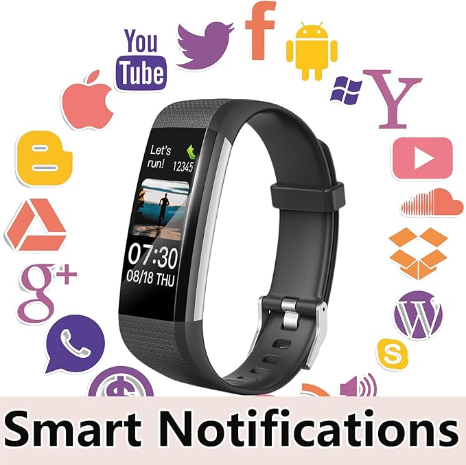 Fitness Tracker with Heart Rate Monitor, Activity Tracker Pedometer with Calorie Counter, Sleep Monitor, Smart Watch with IP68 Waterproof Sports Bracelet for Women Men