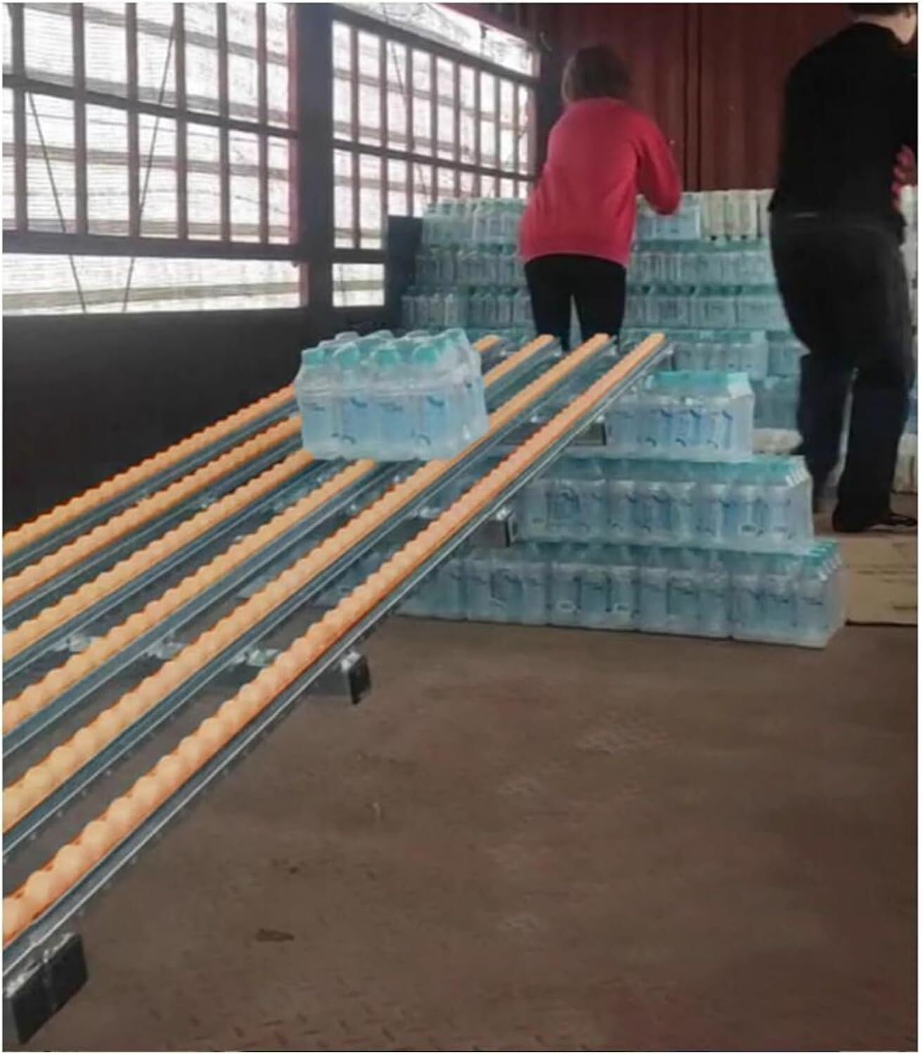 Light-Duty Conveyor for Warehouse Freight, Portable ABS Plastic Roller Table with 2 Slides, 200cm Long, Ideal for Factories and Material Handling Solutions