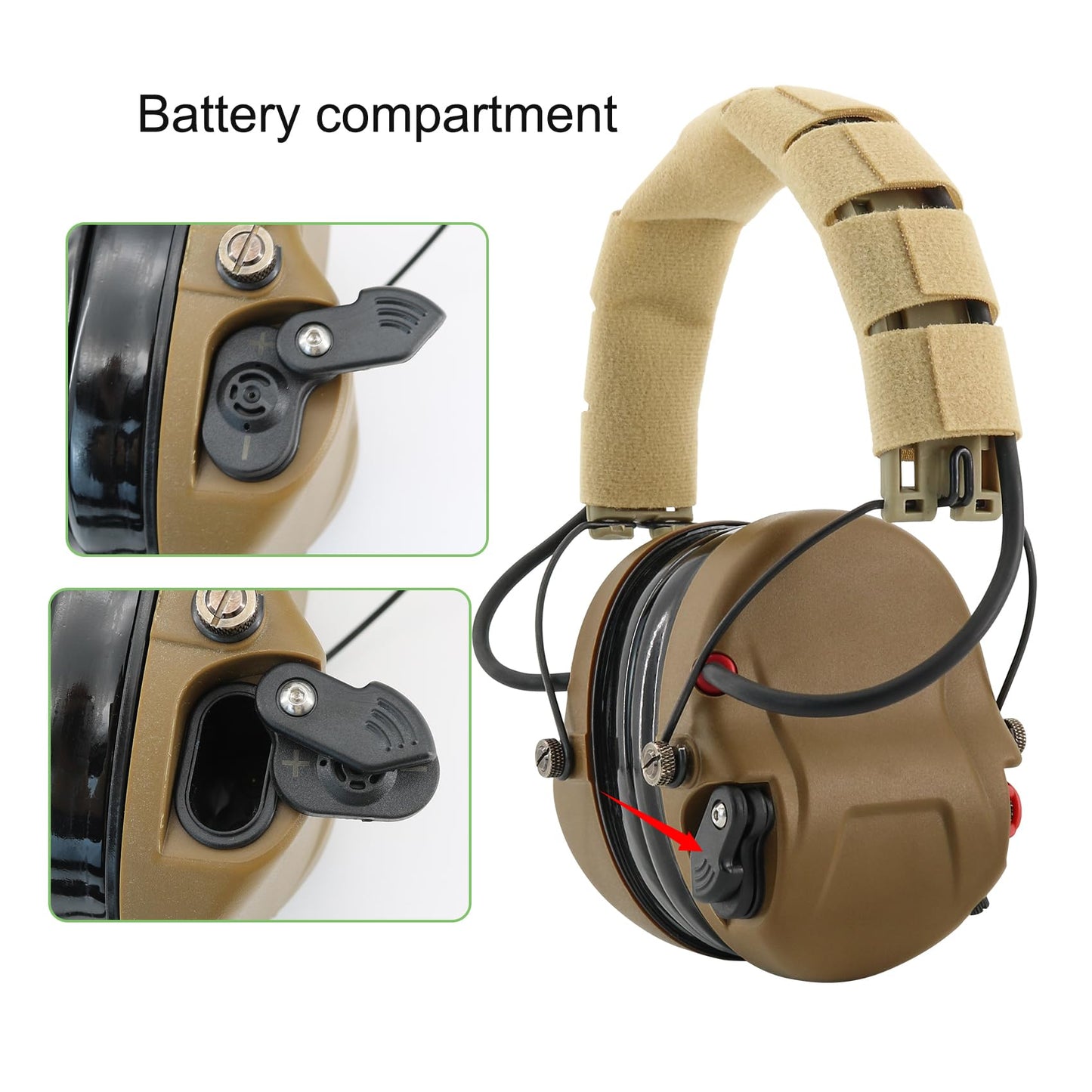 TACGZGJSM M300 Tactical Headset Noise-canceling Electronic Shooting Earmuffs for Hearing Protection Sound Amplification,Hunting,Airsoft(Coyote Brown)