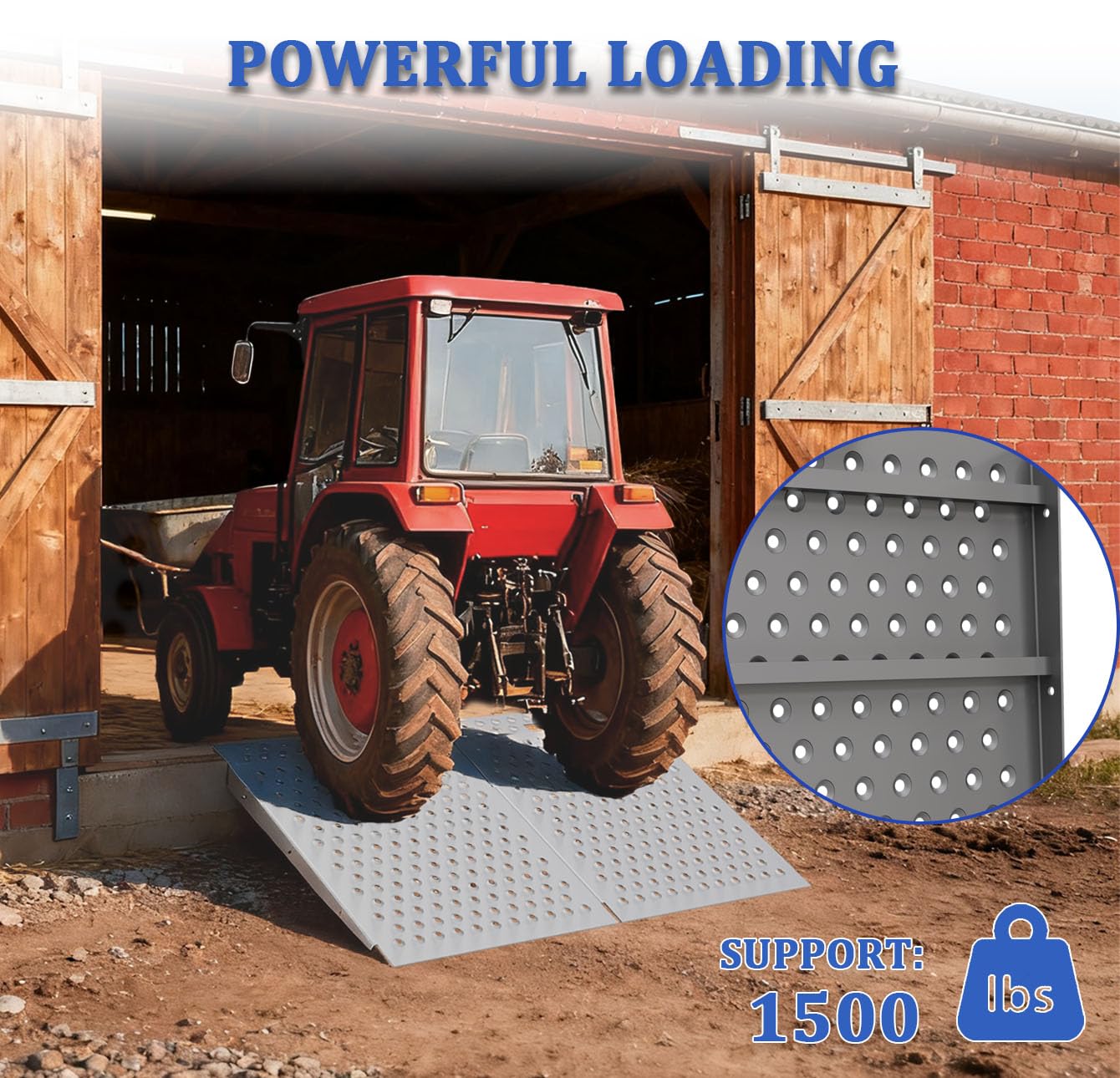 Shed Ramp 2 Pack – 31" L x 48" W Heavy-Duty 1500 lb Anti-Slip Shed Ramp for Riding Mower, ATV, Golf Cart – Garage/Barn/Storage Access