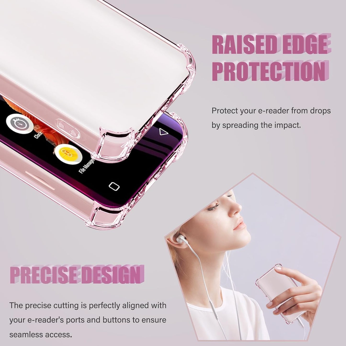 Aippdo G1 G3 Mp3 Mp3 4.0 inch Case for innioasis Player,TPU Clear Cover for Player Anti-Scratch Shock Absorption Case