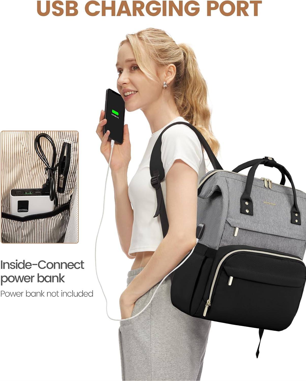 Backpack Backpacks Backpack 17-Inch LOVEVOOK Laptop for Women Fashion Business Computer Travel Bags Purse Doctor Nurse