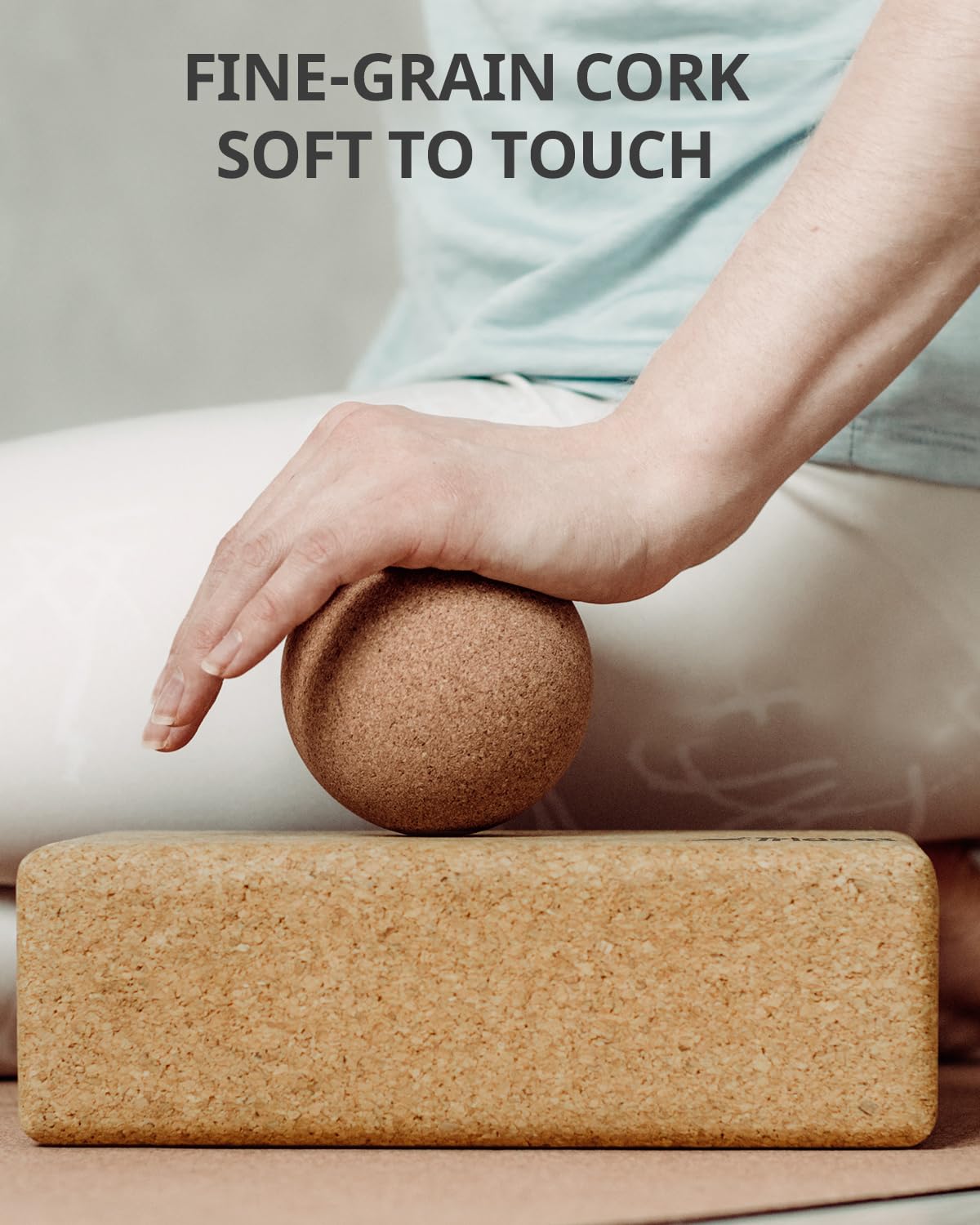 Trideer Cork Yoga Blocks, 2 Pack Yoga Blocks Natural Cork, High Density Yoga Block with Non Slip Surface, Eco-Friendly Yoga Accessories for Women, Ideal for Yoga, Pilates, Stretching