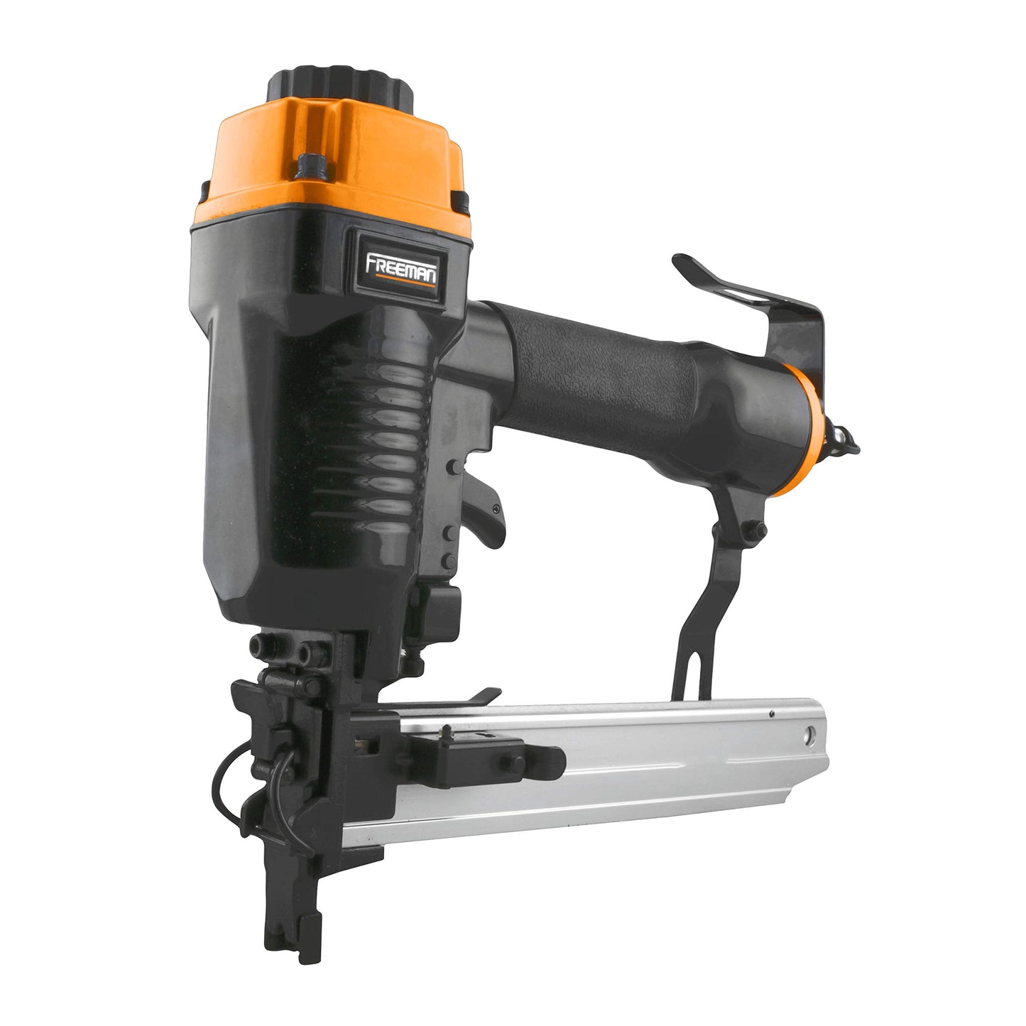 Freeman PFS16 Pneumatic 16-Gauge, 1” Fencing Stapler | Tool-Free Depth Adjust, Jam Release, and Wire Alignment | for Trellising, Snow Control, and Pet Fencing | Includes Adjustable Belt Hook