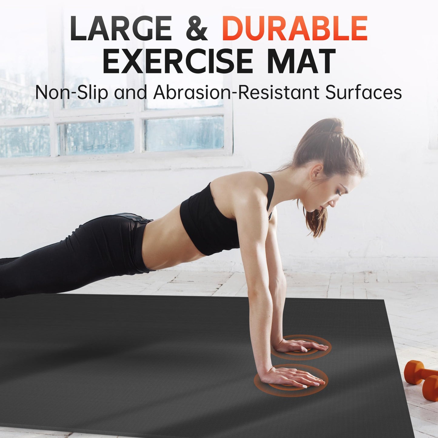 Cybstrax Extra Large Exercise Mat, 10’ x 6'/ 8’ x 6’/ 7’ x 5’/ 6’ x 4’- 7MM Thick Workout Mat for Home Gym, High-Density Gym Mat for Home Gym Floor, Non Slip Large Yoga Mat