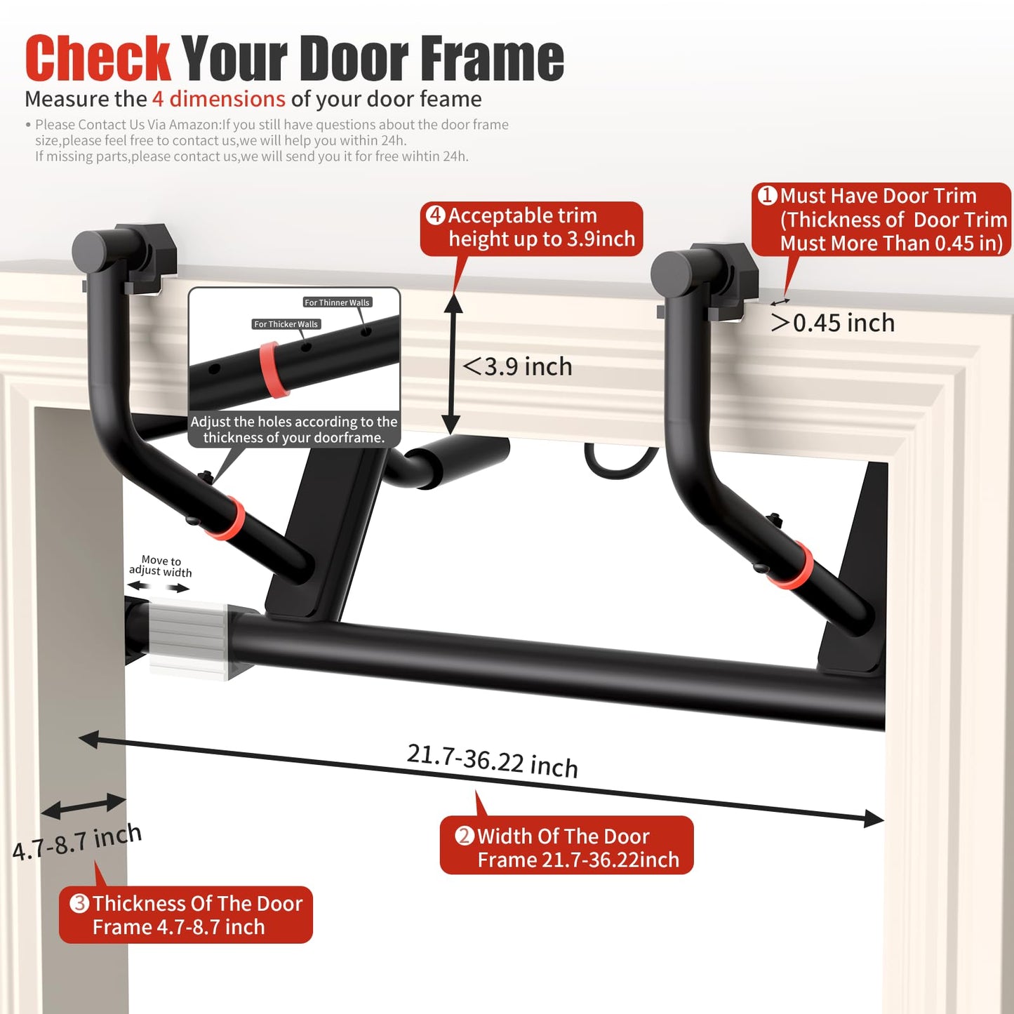 Ally Peaks Pull Up Bar for Doorway,Adjustable Handle Width Pullup Bar with 2Pcs Exercise Resistance Bands,New 2026 Upgraded At Home Workout Equipment Chin Up Bar,Multiple Original U.S. Patents