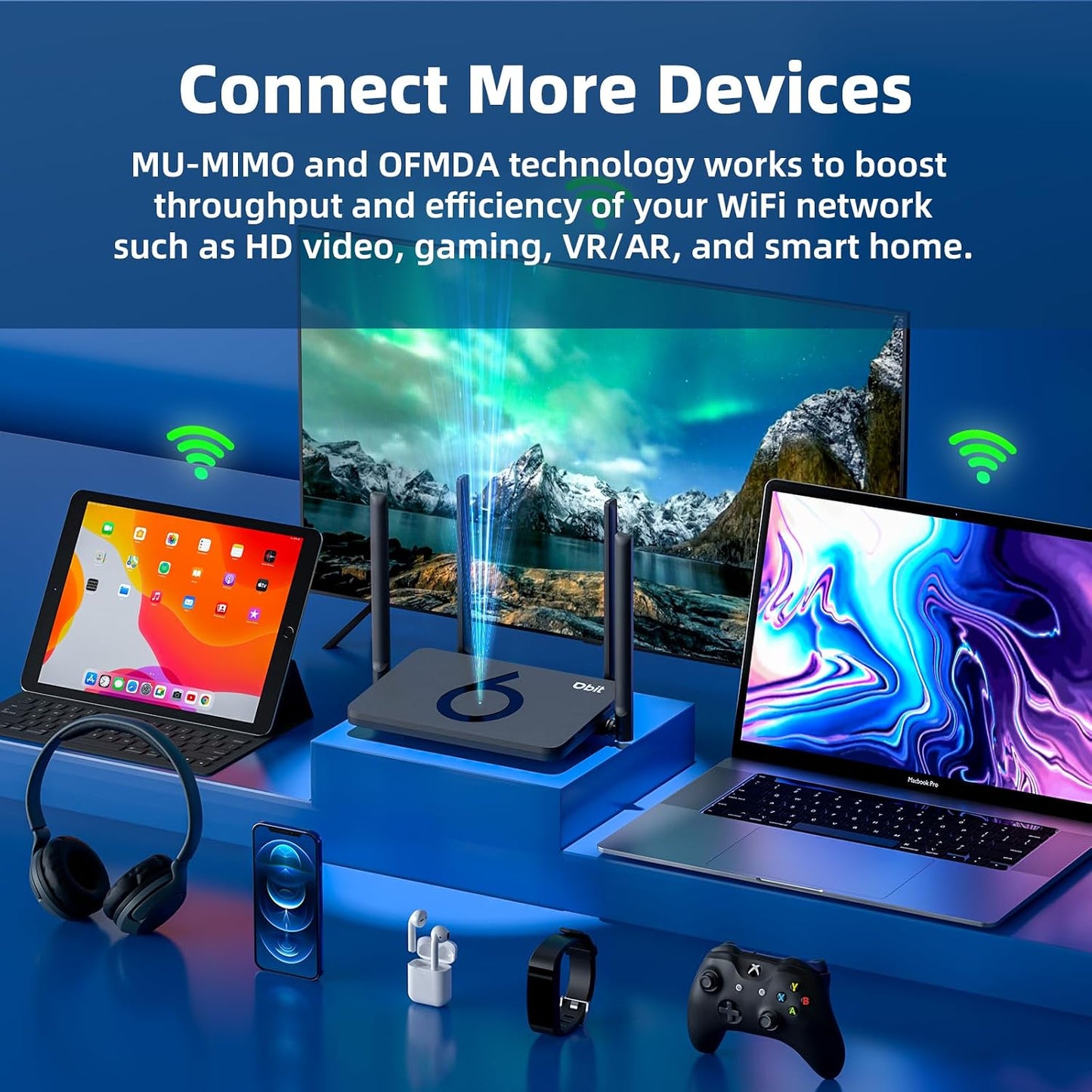 DBIT AX1500 6 1.5 4* WPA3, IPV6, WiFi Router Dual Band Wireless Internet Router, Wireless Speed Up to Gbps with Gigabit
