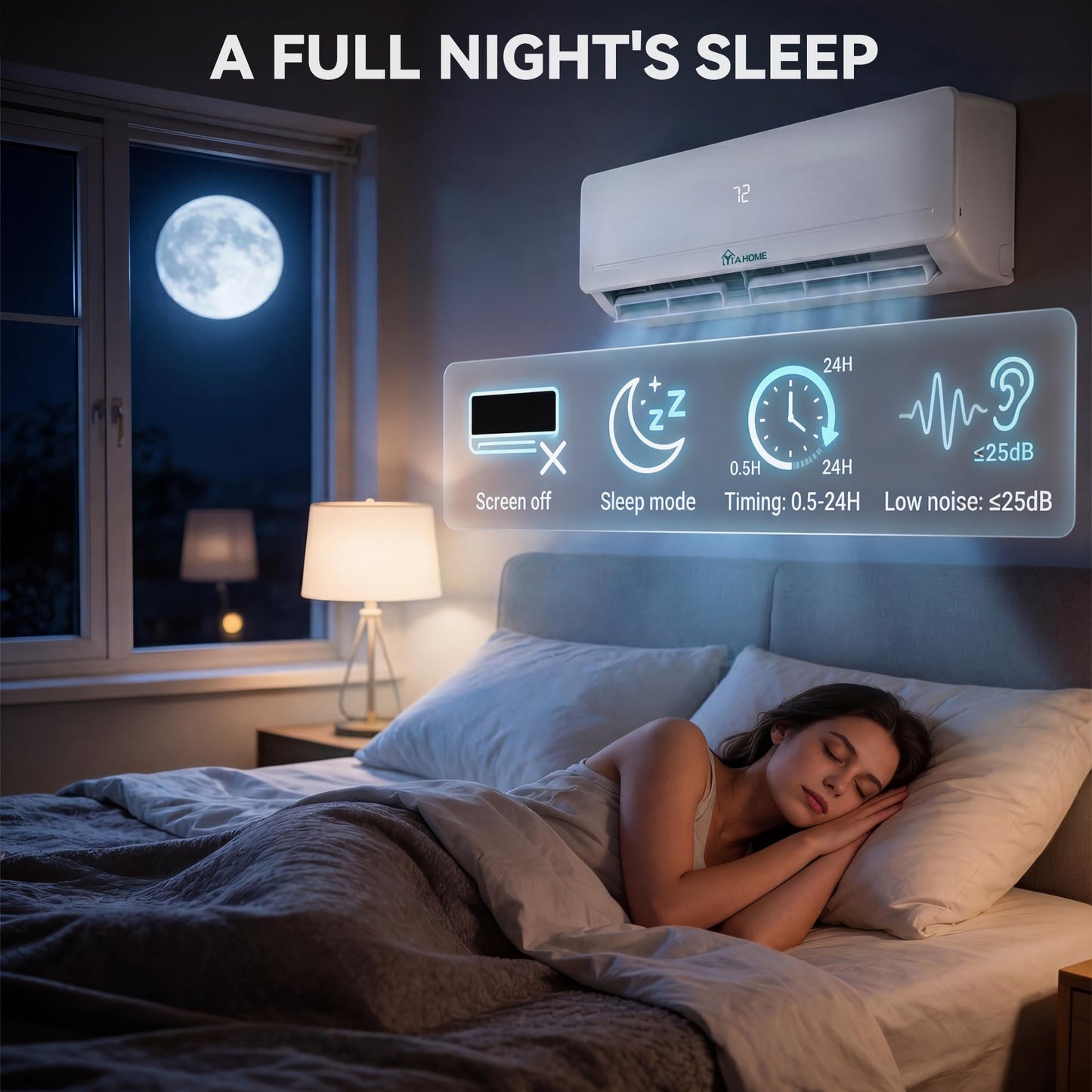YITAHOME 18000 BTU Mini Split AC/Heating System, Ductless Mini Split Air Conditioner Heat Pump,230V 20 SEER2 Energy Efficient Inverter AC Unit,Wifi Enabled Compatible with Alexa for Apartment, Garage
