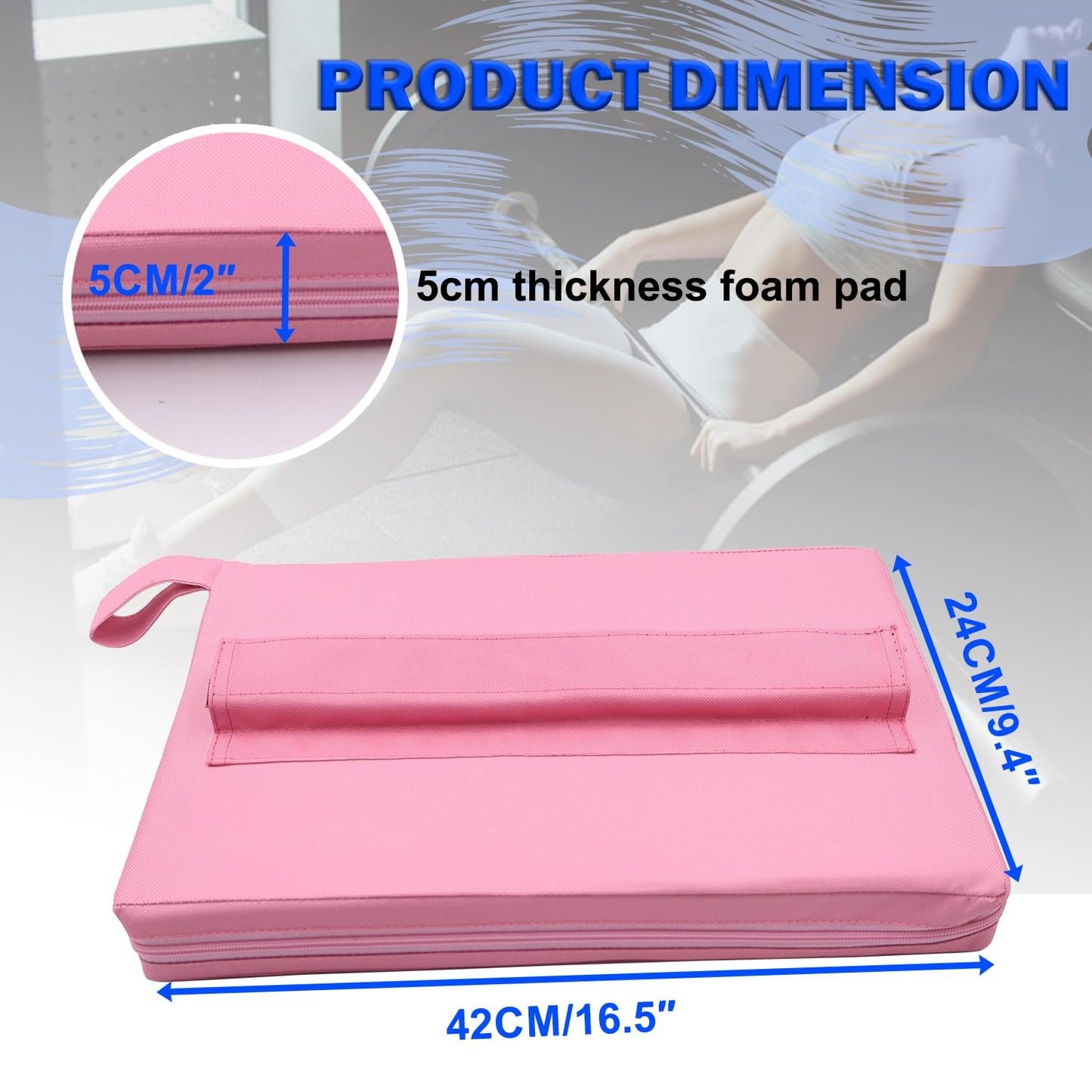 Lights Mountain Square Hip-Thrust Pad Protective Extra Thick Foam pad for Barbell Weightlifting Hip Thrusts and Glute Bridges Workouts Home Gym Equipment (Pink)