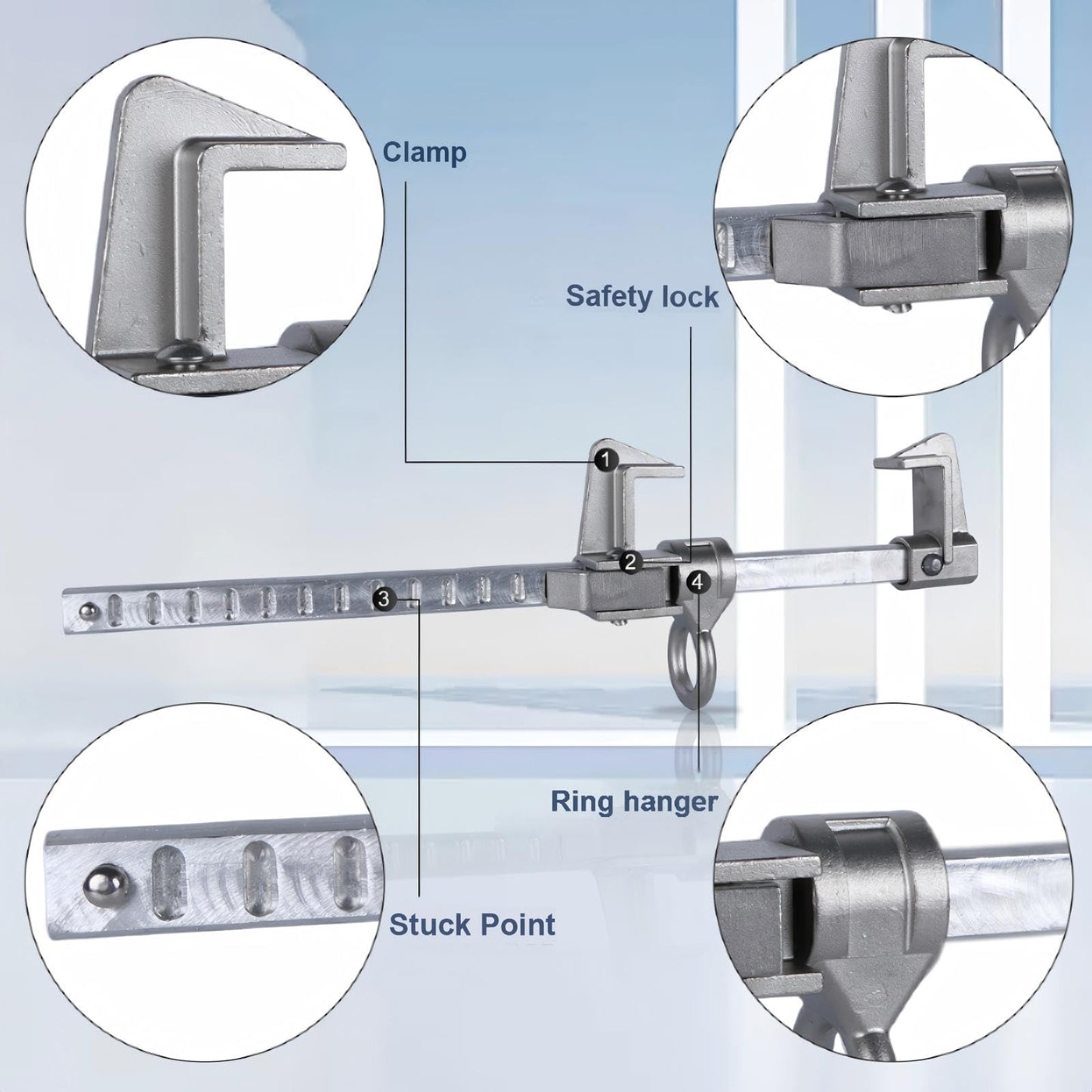 TATARLAILE Beamer Fall Protection, Sliding I-Beam Clamp for 2" - 13", Aluminum material Makes the Beam Clamps Extremely lightweight | ANSI & OSHA Compliant