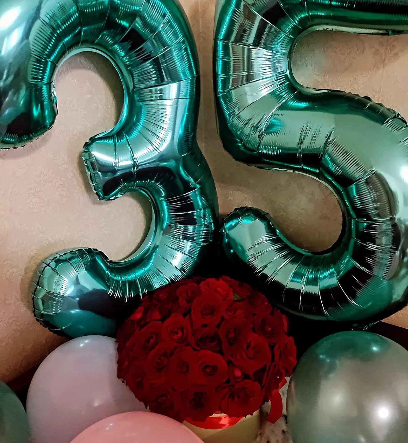 Teal Blue Number 4 Balloon - 40 Inch Large Birthday Decoration for Girls' 4th Party
