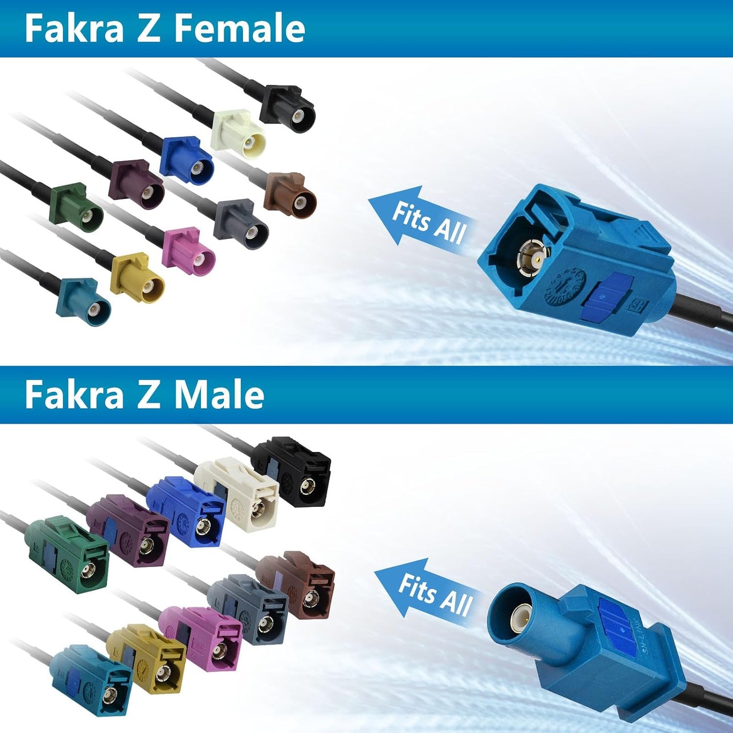 SZSAUTO 12 Inch 30cm 4G Fakra Z Male to Female Car Antenna Extension Cable for Vehicle Stereo Android Head Unit GPS