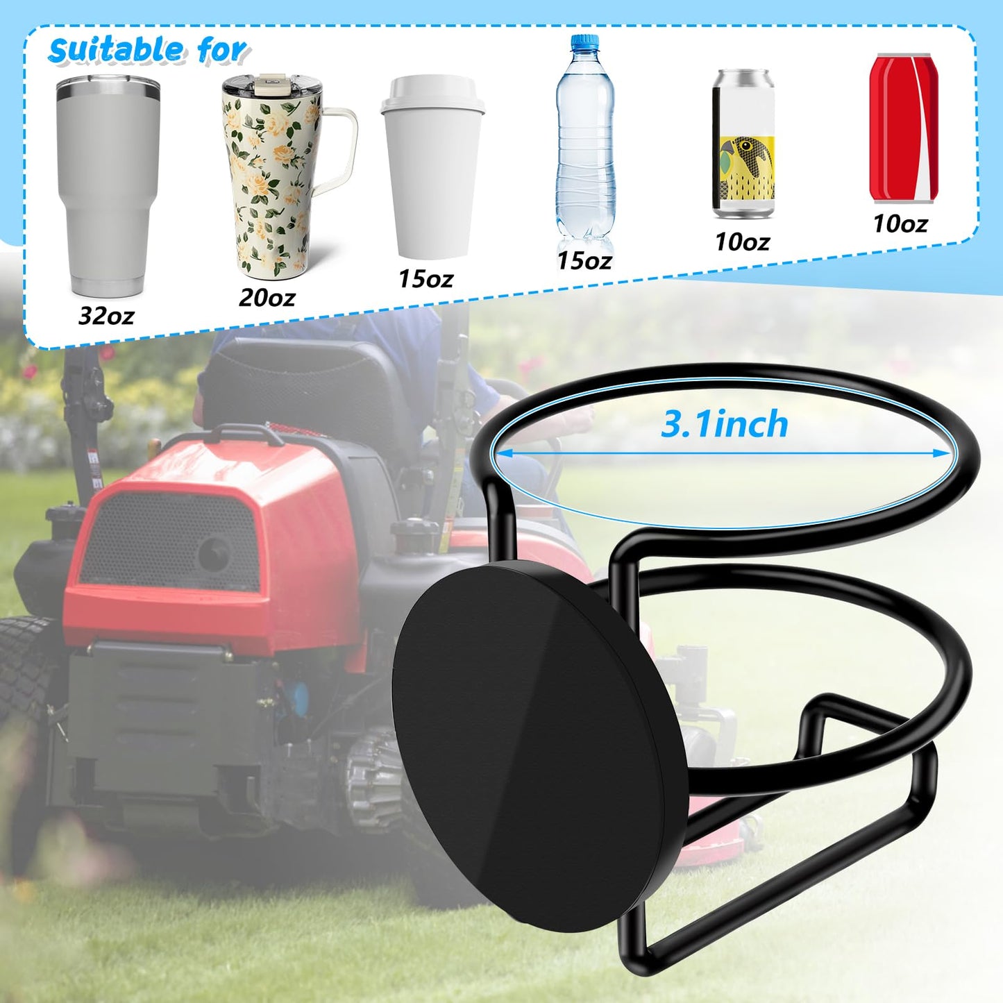 Magnetic Cup Holder, 2 Pack Portable Cup Holder for Tractor Mower Truck Car Fridge, Magnet Cup Drink Holder