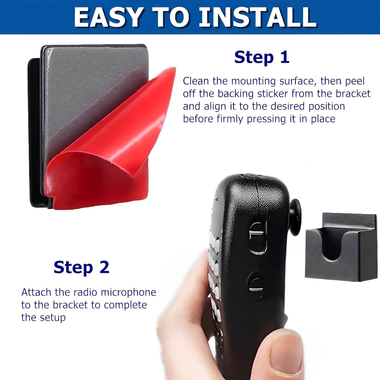 YurMemo 2Pcs BF-888S,BF-777S,BF-666S,BF-999S,UV-5R,UV-5RA,UV-5RB,UV82 Universal Radio Microphone Holder, Car Ham Radio