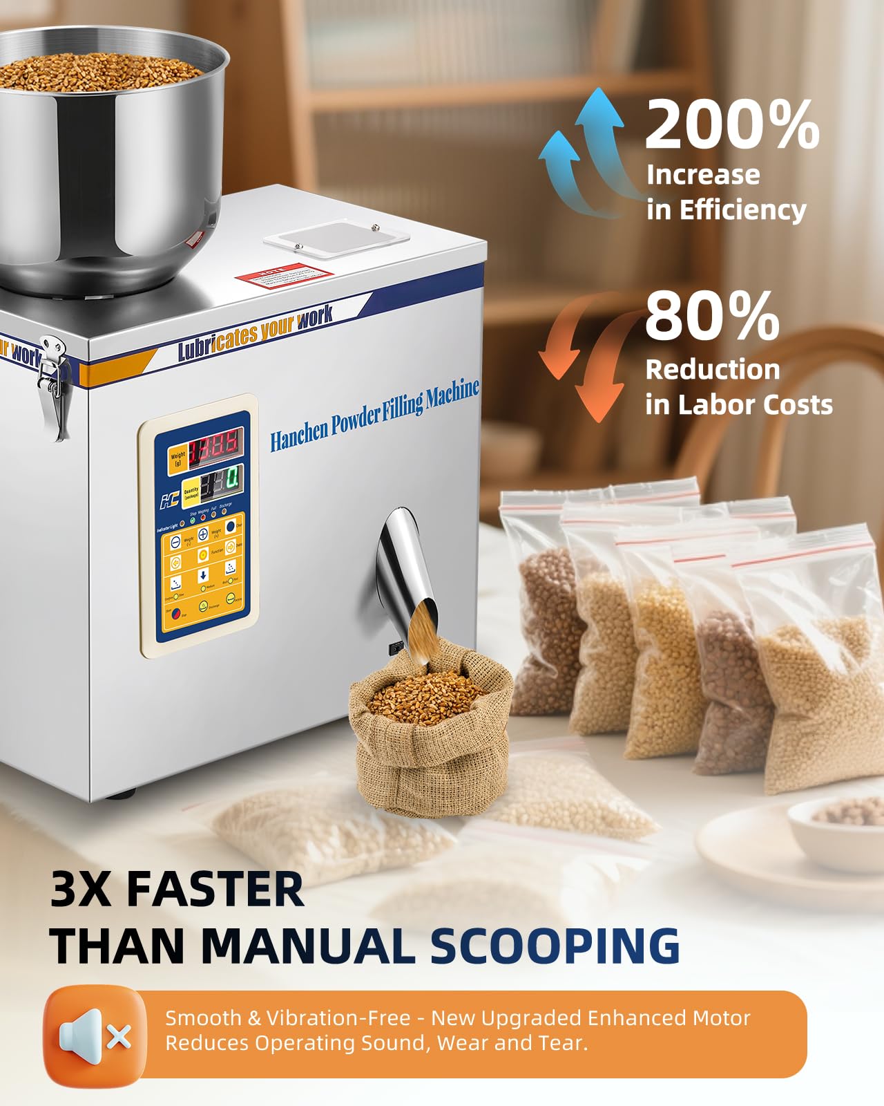 Smart Digital Powder Filling Machine & Particle Granule Dispenser - Hands-Free Infrared/Foot Pedal Control, Precise Measuring for Home & Small Workshops - Boost Efficiency with LED Display Panel