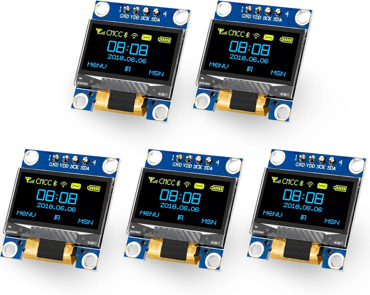 Meshnology 5 0.96 Inch 128x64 I2C SSD1315 ESP32 Pcs OLED Display Module Pixel IIC OLED Screen Driver Self-Luminous
