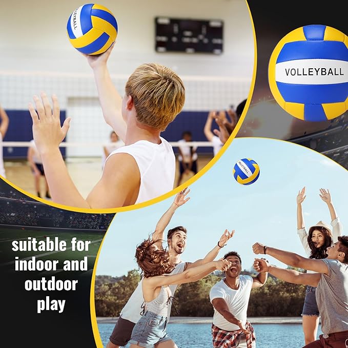 Jerify 4 Pcs Sport Balls Set Official Size Athletic Balls Include Soccer, Football, Basketball, Volleyball for Indoor Outdoor Game Youth Adult Operation Christmas Ball Gifts