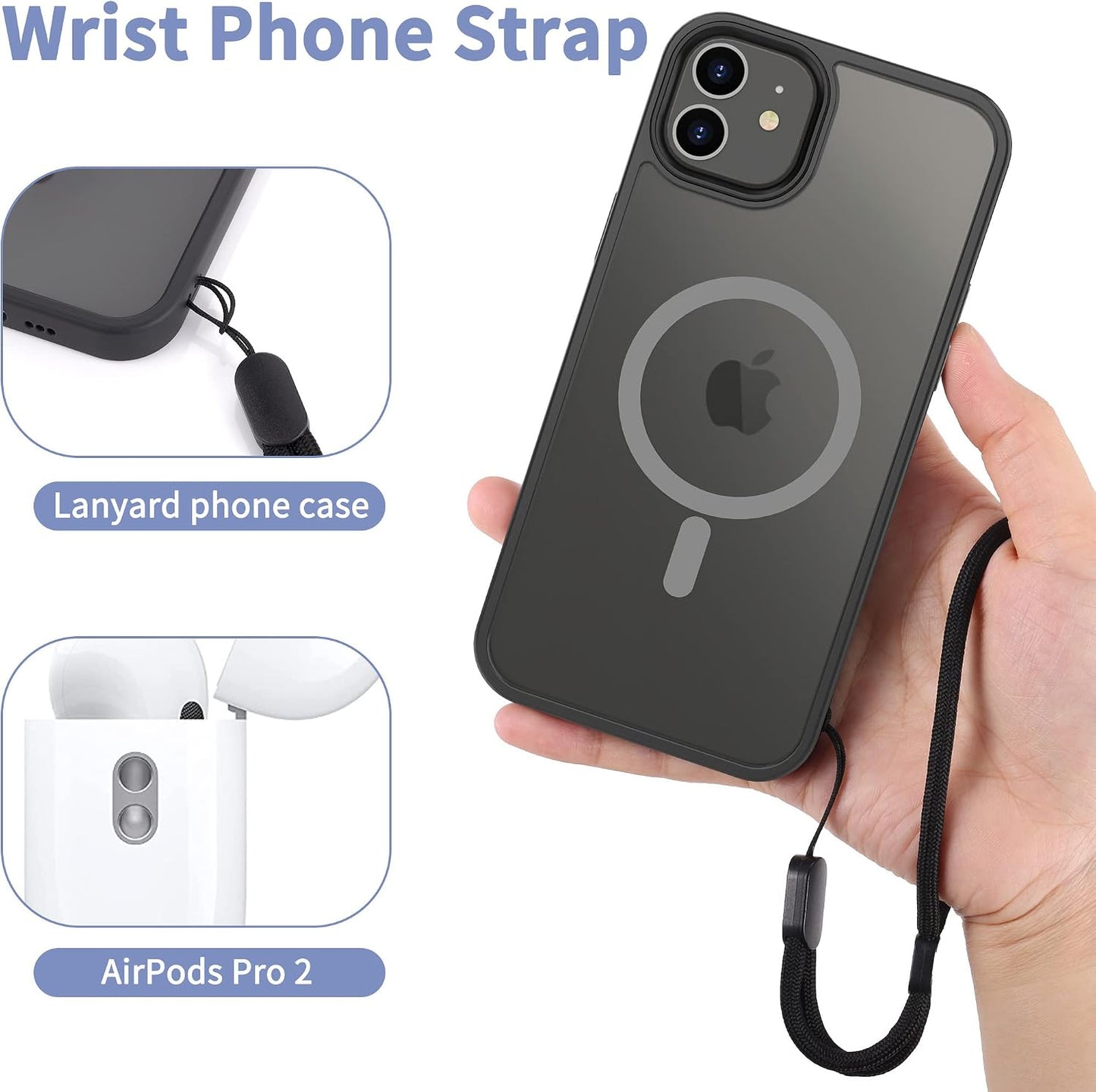 2 Pcs-1 Strap,1 2 CACOE Cell Phone Lanyard Pcs Adjustable Neck Pcs Wrist Strap, Pcs Pads, Universal Crossbody