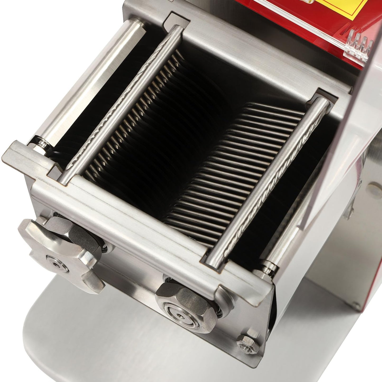 Commercial Meat Cutting Machine, 1100W Meat Shredding Machine, 3.5mm Blade Electric Meat Cutter, Stainless Steel Restaurant Food Cutter, for Kitchen Supermarket Lamb Beef Chicken, Red