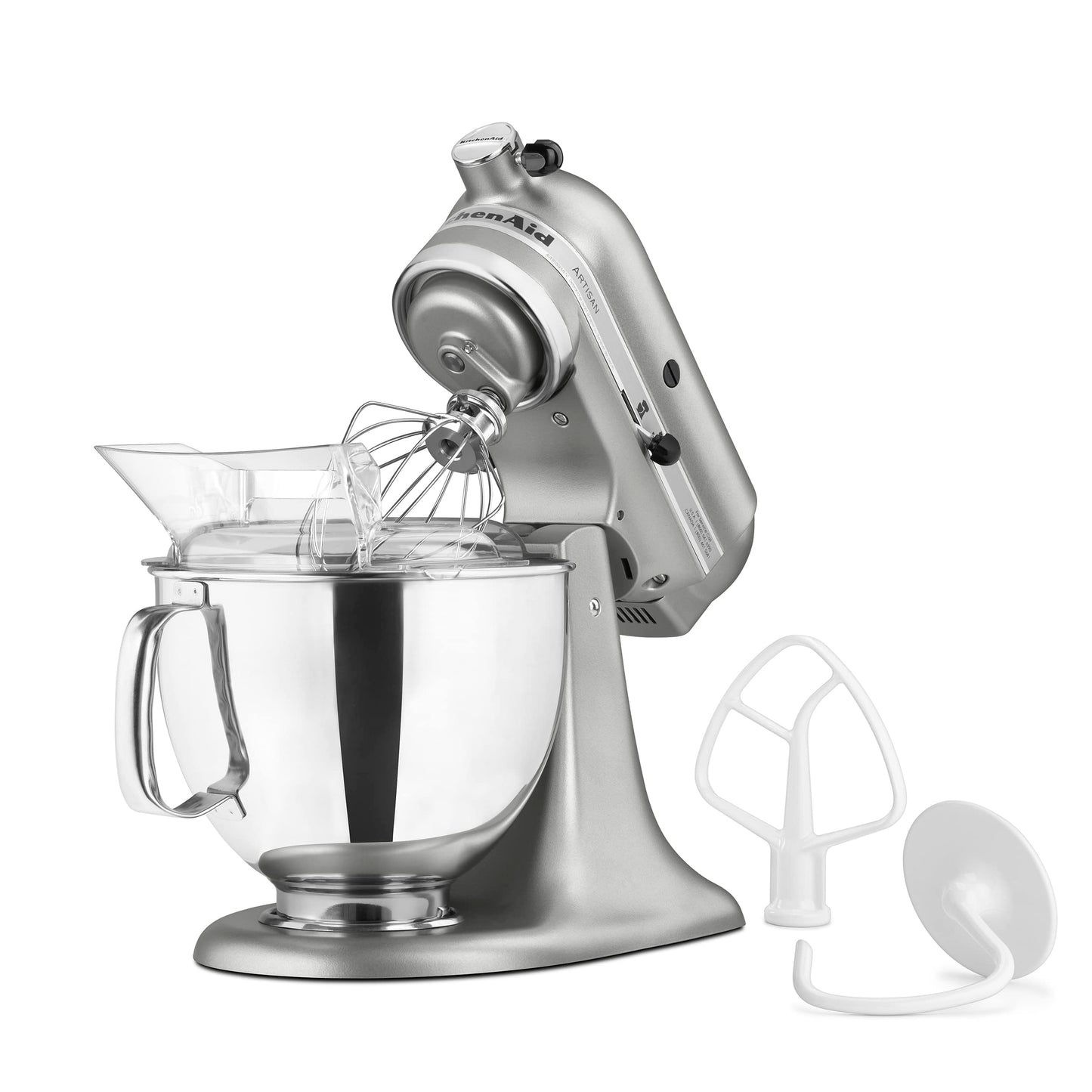 KitchenAid Artisan Series 5 Quart Tilt Head Stand Mixer with Pouring Shield KSM150PS, Contour Silver, Zinc