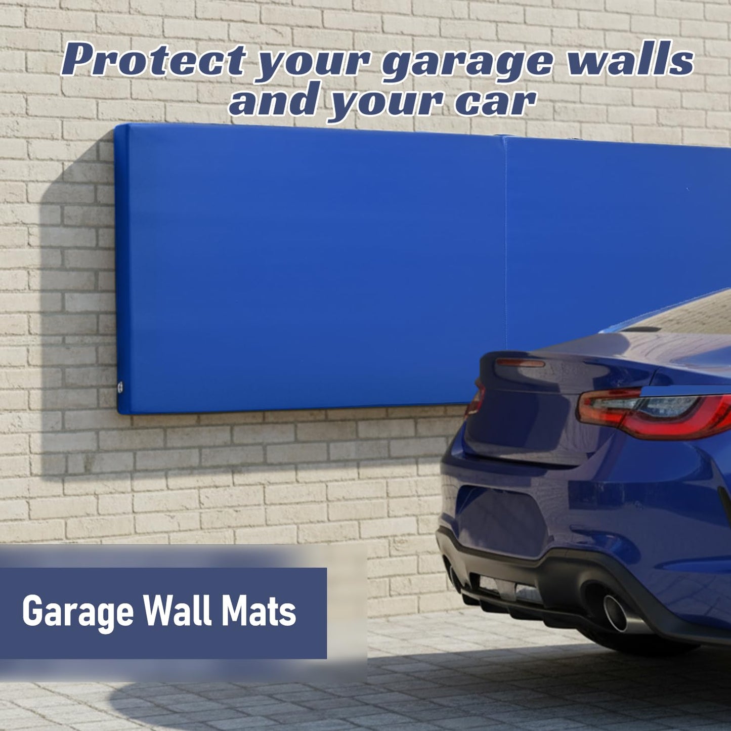 ybaymy 2" Thick Wall Padding, Wall Pads for Gym Basketball Court Garage Wall Mount Protector, Anti Collision Mat for Kids Foldable Exercise Mats for Taekwondo Garage (Blue)