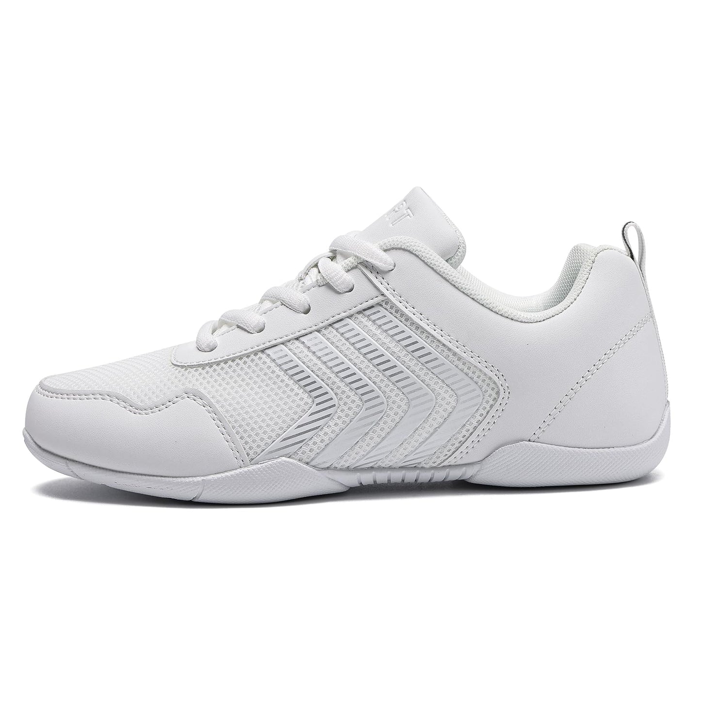 LANDHIKER White Cheer Shoes for Girls Womens Cheerleading Shoes Youth Competition Cheerleading Shoe Sports Tennis Training Athletic Flats Breathable Soft Comfortable Kids Cheer Sneaker Size