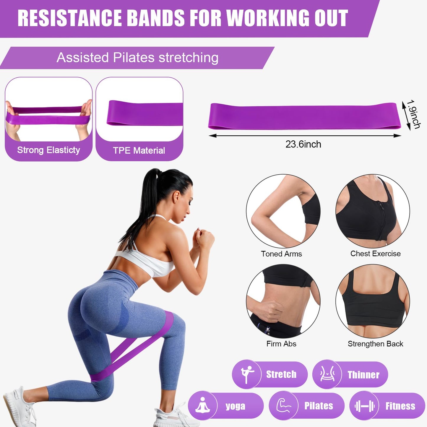 Soulchen 30 Pcs Exercise Pilates Ball 9 Inch with Bags Resistance Bands 25-30 lbs for Working Out Exercise Equipment Set for Yoga Stability Barre Training Stretching Physical Posture Training Gym