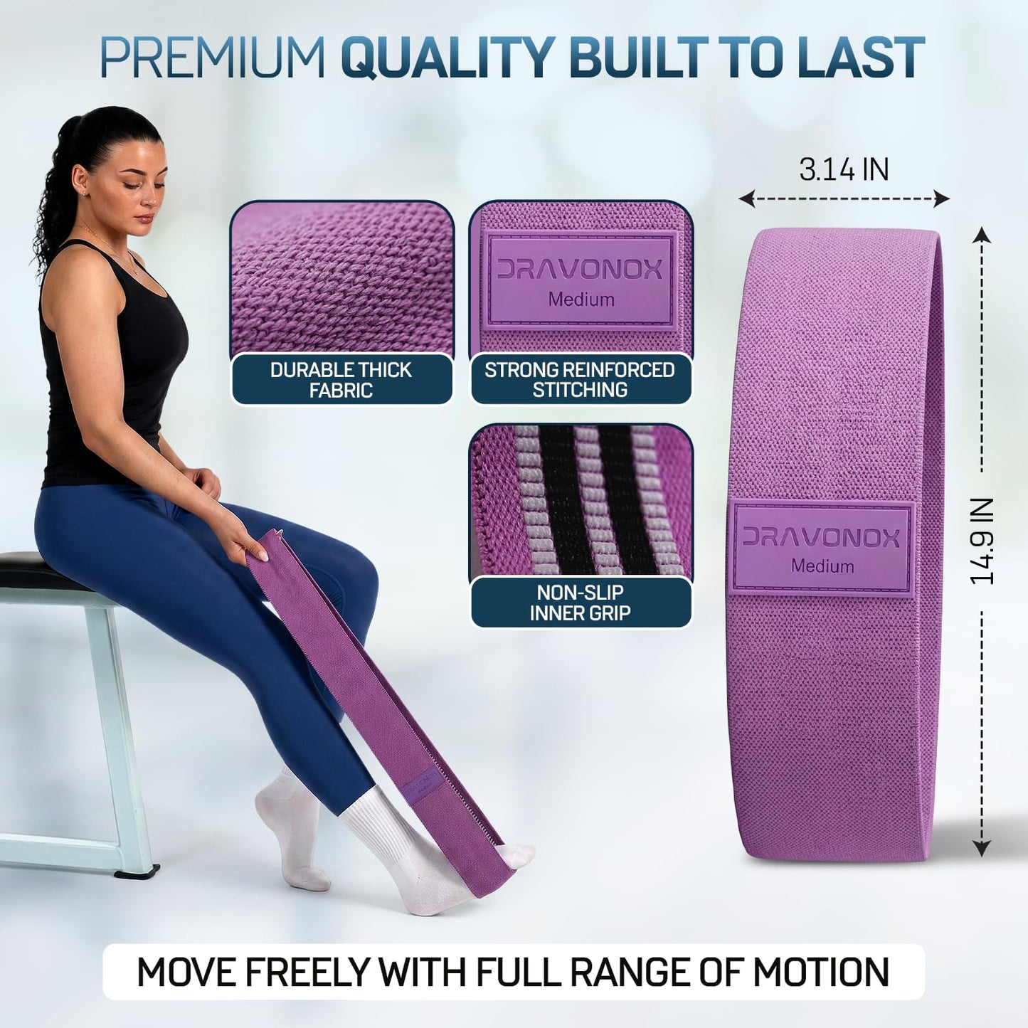 Resistance Bands, Workout Bands, Exercise Bands for Working Out with Workout Bands Guide, 4 Levels Booty Bands, Leg Exercise Bands Resistance, Glute Bands, Non-Slip Fabric Elastic Bands for Men Women