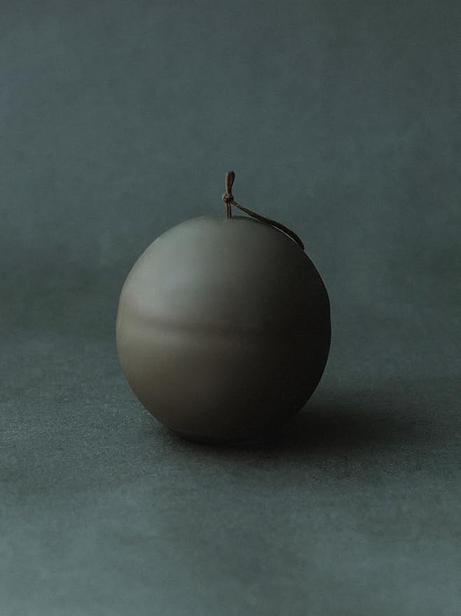 LAWA Imperfect Sphere Candle - Beautiful Handmade Pillar Scented Soy Wax Elegant Aesthetic Candle Housewarming Gift Home Room Shelf Decor Idea (Earthy Green, Large)