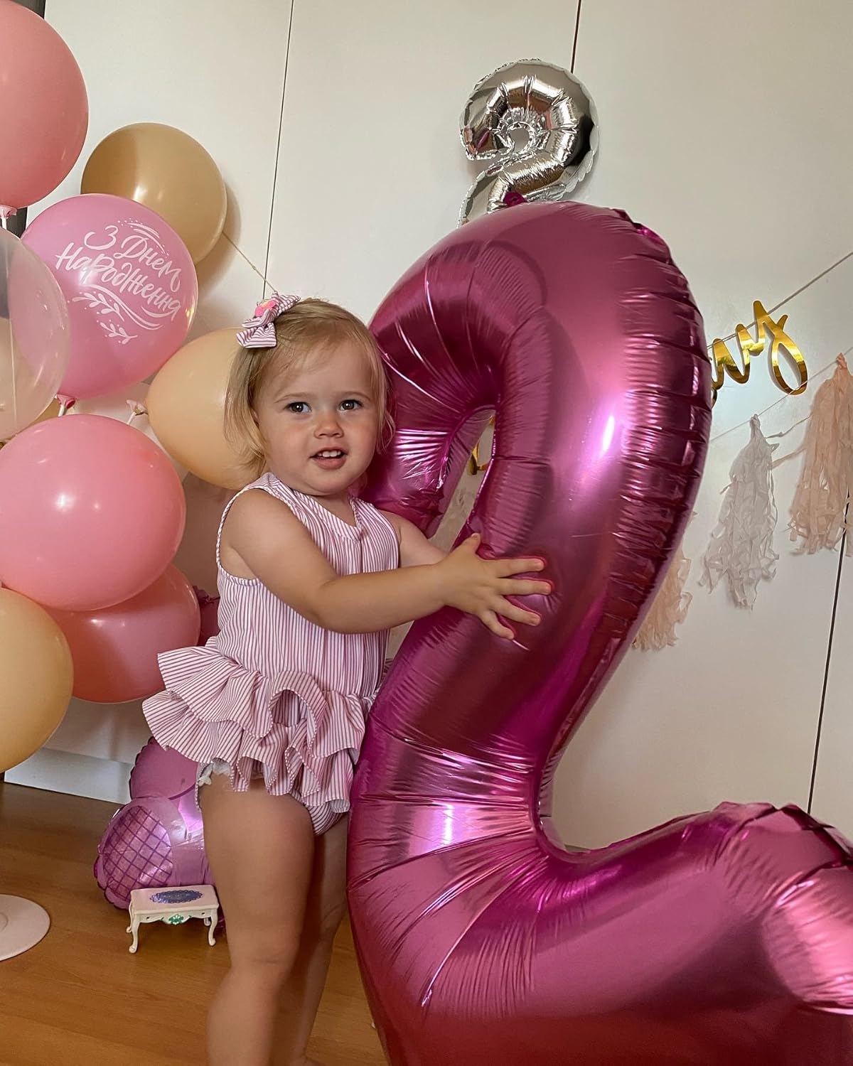 Pink Number 6 Balloon - 40 Inch Giant Foil Balloon for 6th Birthday Party Decorations