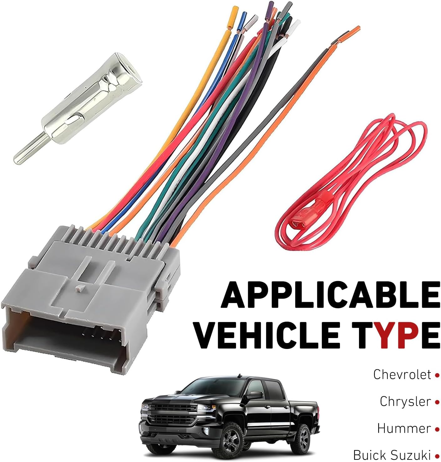 Titwaye 3 PCS Car Radio Wiring Harness, Audio/Video Wiring Harnesses Kit, Stereo Pigtail Connector Plug Adapter