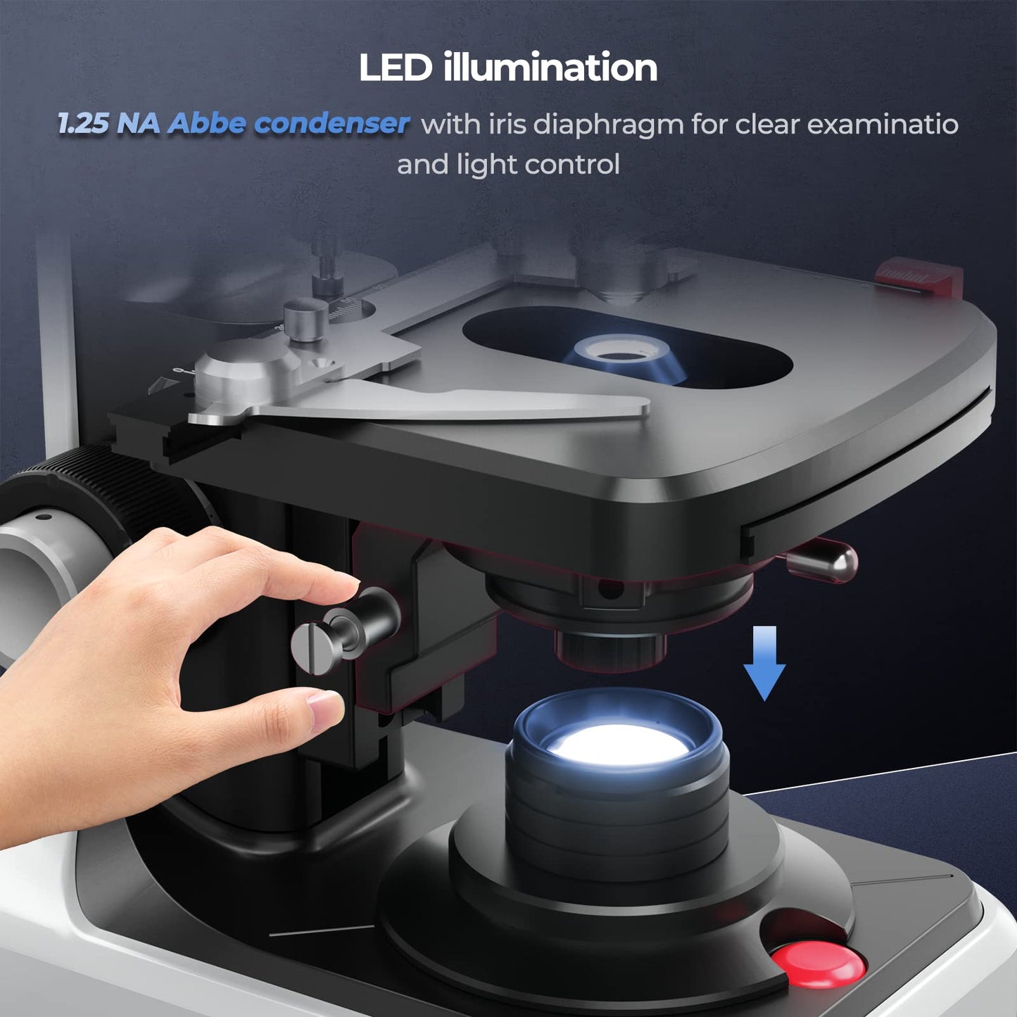 [Dual Power Supply] Vabiooth Lab Compound Trinocular Microscopes 40X-2500X Magnification with 7" LCD Replaceable Split Screen 5MP E-Eyepiece, Two-Layer Mechanical Stage,20mm Ultra Wide-Field Eyepieces