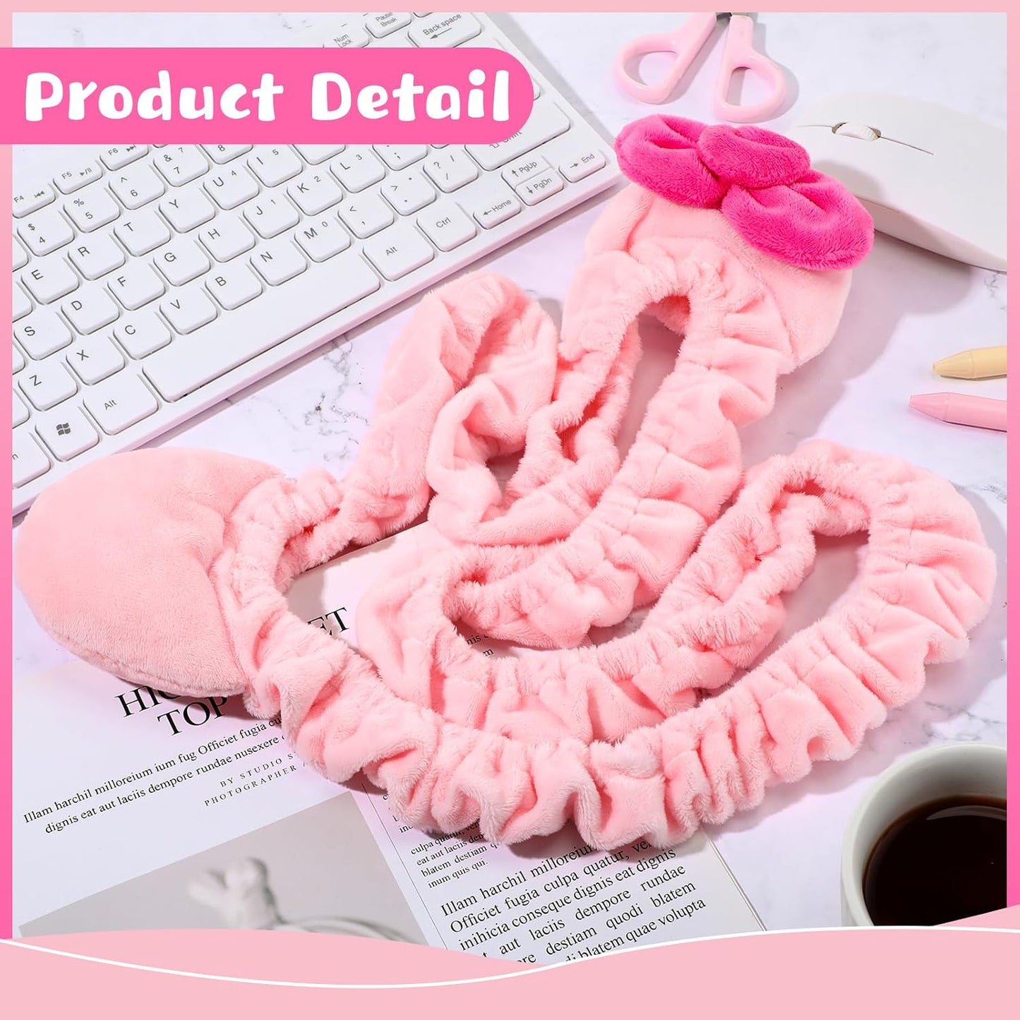 1 20''-29'' Remagr Pcs Kawaii Computer Monitor Cover with Cat Ear Design, Furry Cute Pink Monitor Dust Cover Protector