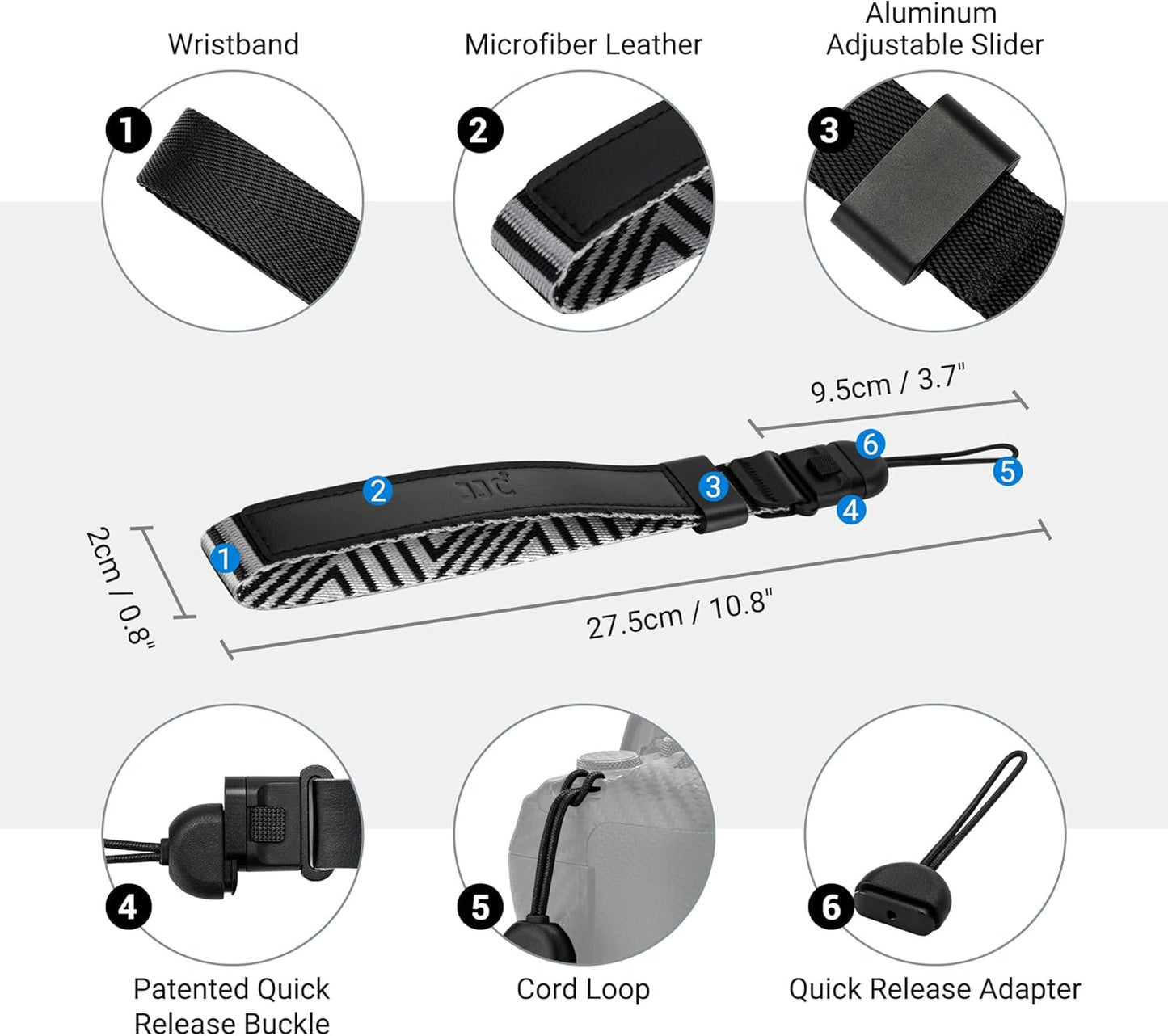 X100VI X100V A6500 RX100 G7X 60kg KIWIFOTOS Camera Wrist Strap Quick Release Hand Strap for Fuji Sony VI Canon DSLR