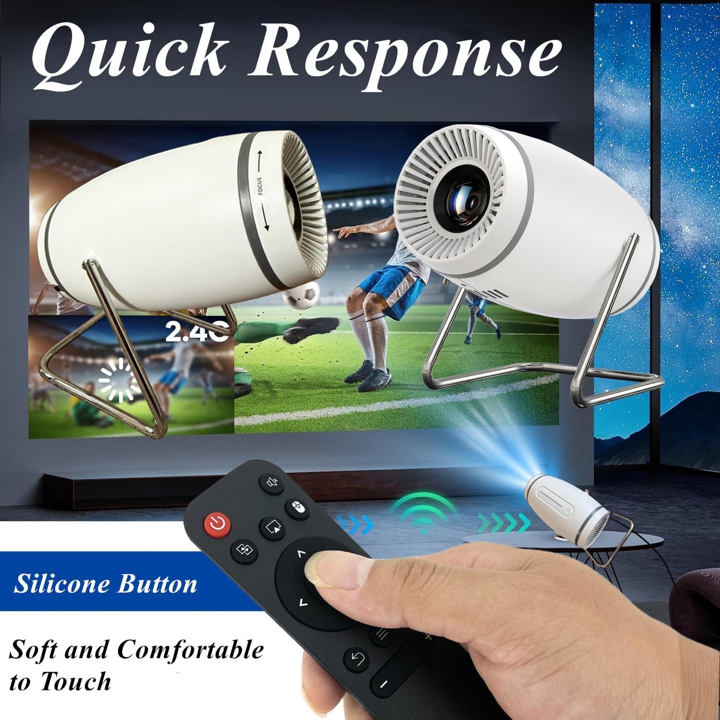 AOERUOW P2 Replacement Remote Control Compatible with FEARWIKY Portable Mini Movie Projector