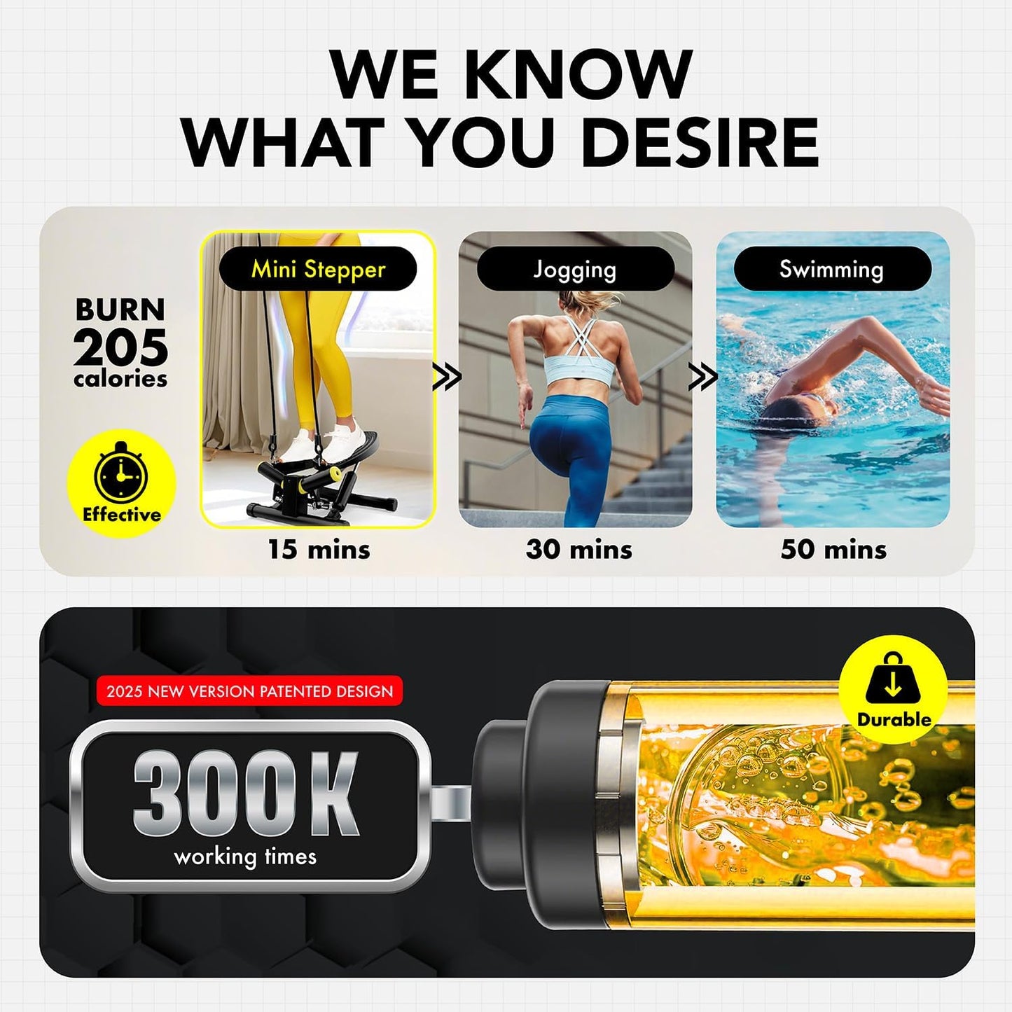ZIWWVY- Mini Twist Stepper with Resistance Bands and Mat, Stepper Machine with 330LBS Weight Capacity, Stepper for Men and Women Full Body Workout, Adjustable Step Height, Smooth and Quiet