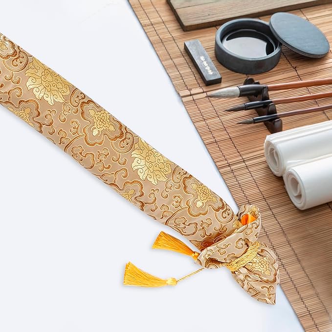 Silk Bag, Katanas Wakizashi Cover Carry Bag Chinese Taichi Carrying Bag Cover Case Pouch with Golden Tassel for Cosplay