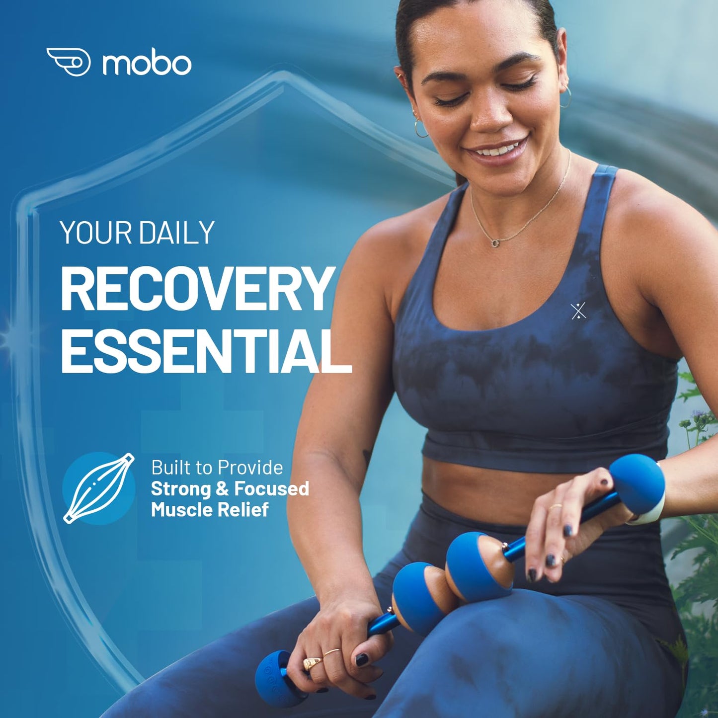 MOBO 7-in-1 Muscle Roller Stick – Full-Body Massage Roller for Myofascial Release, Trigger Point Therapy, Muscle Recovery, Deep Tissue Leg & Back Pain Relief, Physical Therapy, Gym & Travel Use