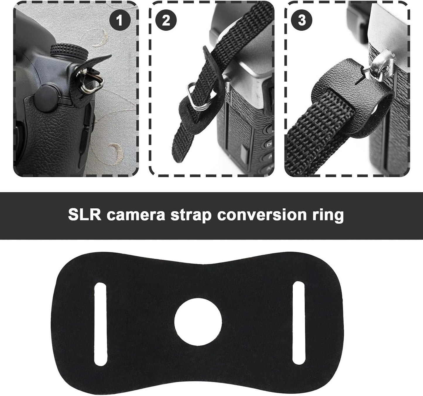 Micro Traders Set 4 of Camera Strap Eyelet Split Adapter Camera Strap Triangular Split Ring Hook Compatible with Sony