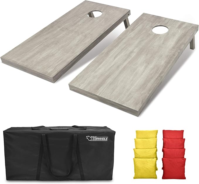 GoSports 4 ft x 2 ft Regulation Size Wooden Cornhole Boards Set - Includes Carrying Case and Bean Bags (Choose Your Colors) Over 100 Color Combinations