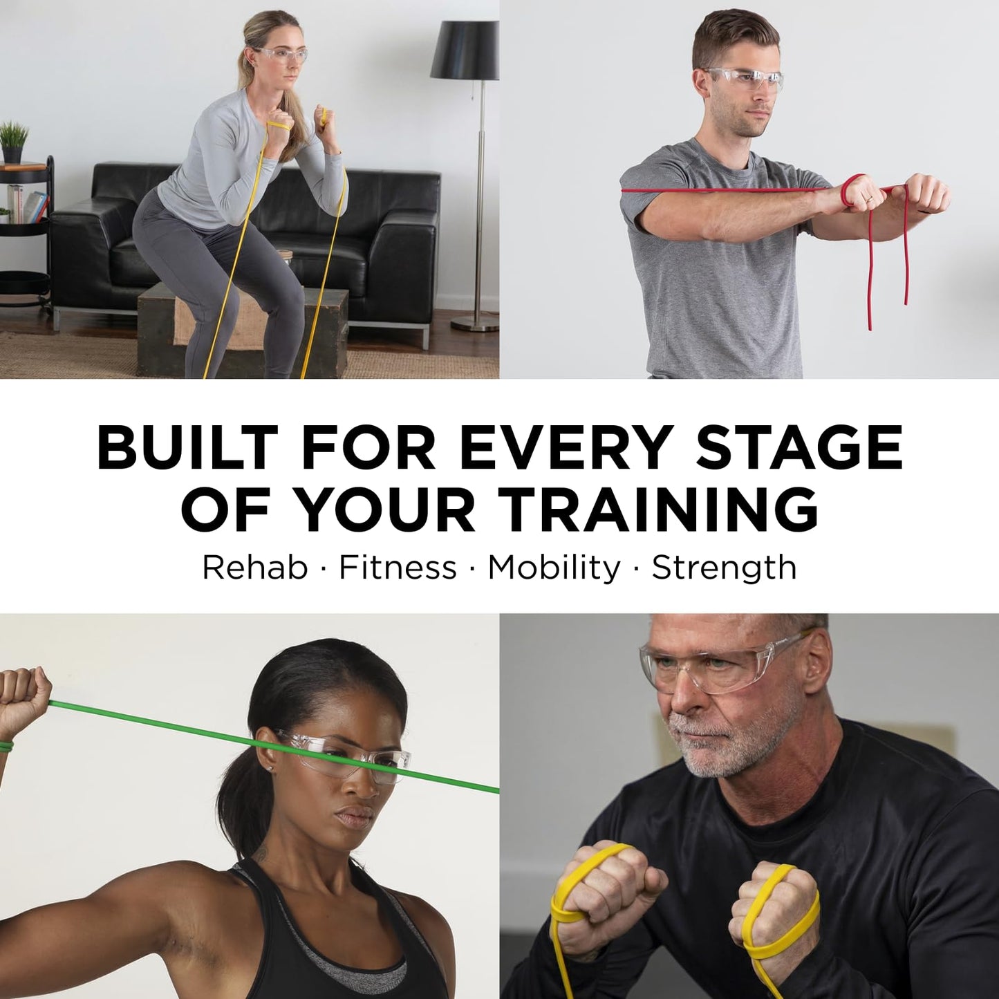 THERABAND Resistance Tubes, Begginer Set, Yellow, Red, and Green, 5 ft Latex Tubing, Home or Clinic Use, Cut-to-Fit, Color-Coded Resistance Bands for Upper & Lower Body Workouts