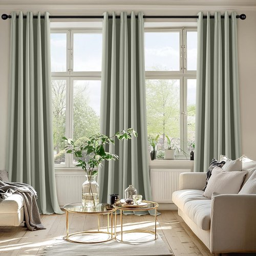 MIULEE Sage Green Blackout Curtains - Thermal Insulated Room Darkening Drapes | 90-Inch Long, 2 Panels