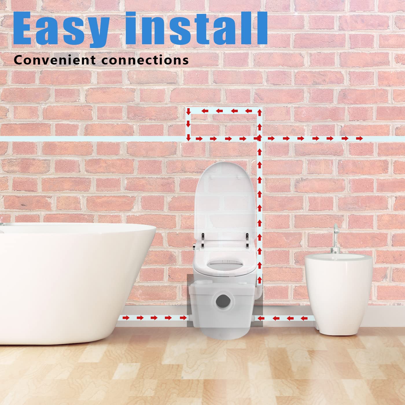 Trupow 600W 110V Macerator Sewerage Pump Waste Water Marine Toilet Bathroom Disposal Laundry