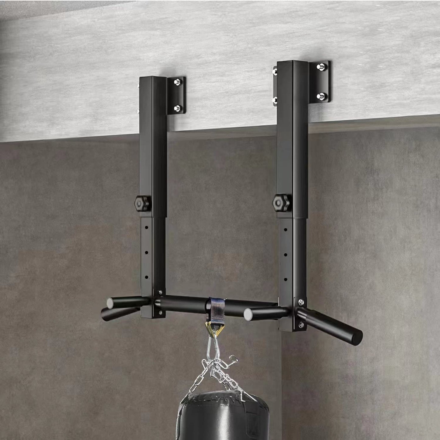 Wall Mount Pull Up Bar, Joist Mount Pull Up Bar, Beam and Rafter Mounted Chin Up Bar for Home Gym With Wood Mount and Wall Mount Screws (Black1)