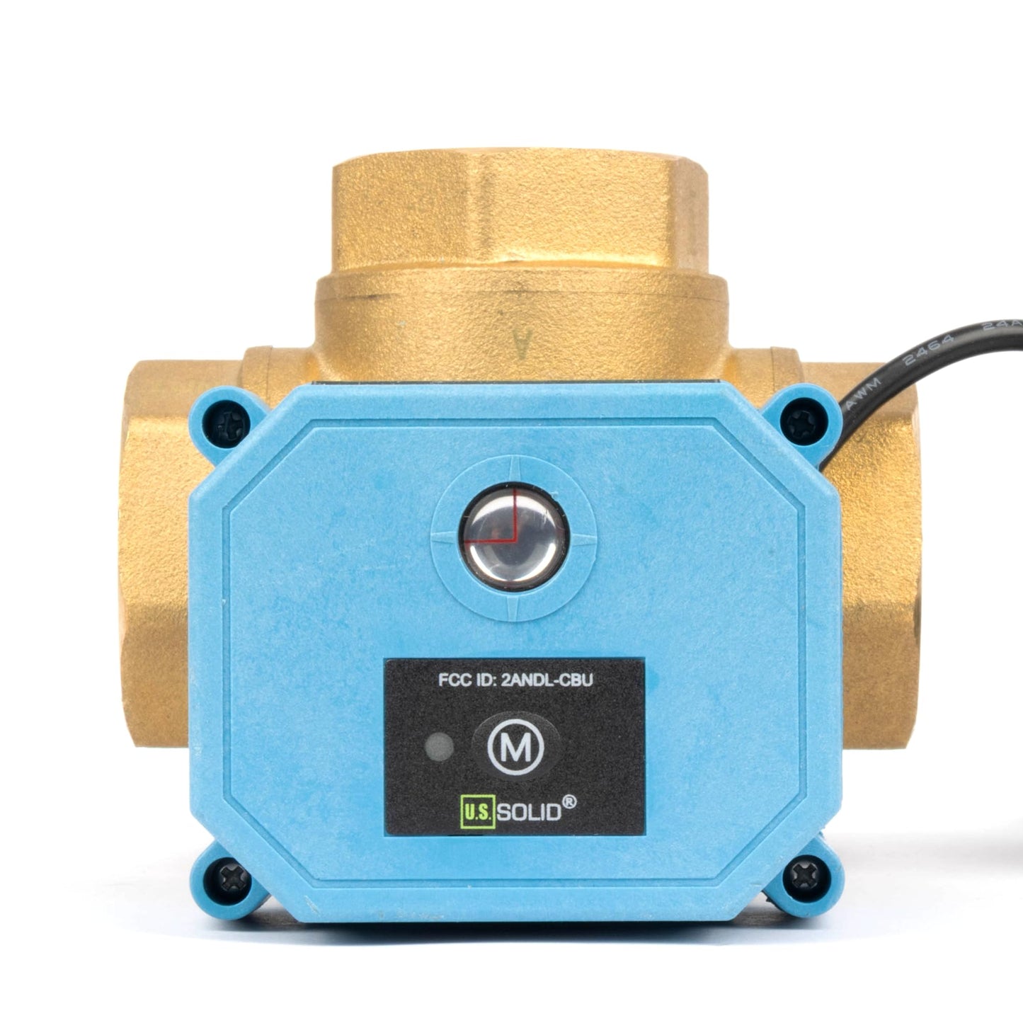 Motorized Ball Valve 1 in NPT U.S. Solid 3 Way Brass WiFi Smart Electric Valve USB Powered with LED Status Indicator and Flow Direction Window
