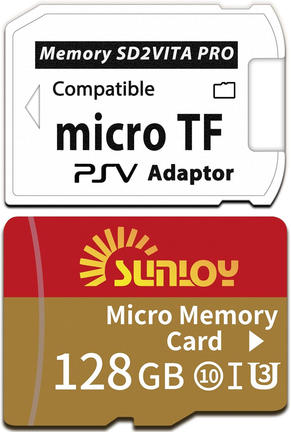 Sunloy SD2Vita 6.0 128GB 1000/2000 3.60 PS Vita Memory Card Adapter with Micro SD Card, High Speed microSDXC UHS-I